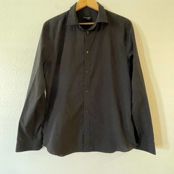 H&M Shirts Hm Size Xl Mens Black Shirt Slim Fit Collared Casual
